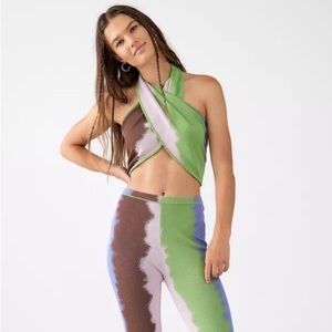 House of Sunny She's Electric Halter Top Sz S